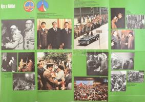 1980 Az első szovjet-magyar űrrepülés, kihajtható színes ismertető kiadvány, plakát méretűre kihajth...