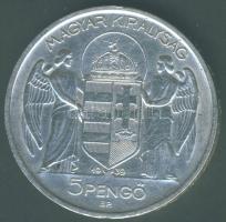 1939. 5P Ag "Horthy balra" T:2 kis ph.