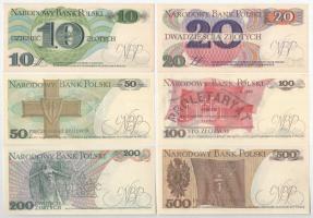 Lengyelország 1979-1982. 10Zl-500Zl (6xklf) T:I-II
Poland 1979-1982. 10 Zlotych - 500 Zlotych (6xdi...