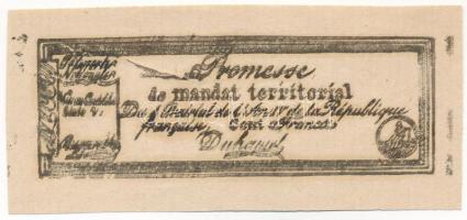 Franciaország ~1796. Promesse (Ígérvény) 100 Frankról, fekete tinta, kettős nyomat T:III  France ~1796. Promesse (Promise) for 100 Francs, black ink, double print C:F