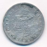 1885KB 1Ft Ag "Ferenc József / Barokk címer" T:2-,3 patina, ph, a hátlap elnyomódva
Adamo...