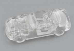 Daum France jelzéssel üveg autó, asztali dísz, kis kopásnyomokkal, 17×7 cm