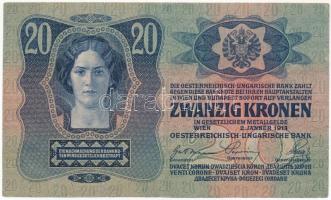 1913. 20K "2220 734537" T:II kis szakadás
Adamo K18