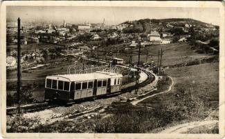 Budapest XII. Svábhegy, Fogaskerekű villamos vasút, látkép a Budai hegyekről (fa)