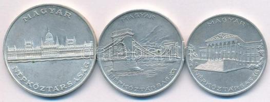 1956. 10Ft + 20Ft + 25Ft Ag "10 éves a Forint (Jó Forint sor)" T:2 kis patina Adamo EM4, E...