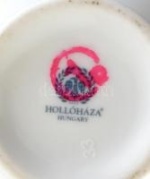 Hollóházi porcelán váza, matricás, jelzett, kopott, , m: 17 cm