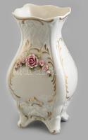 Unterweissbach porcelán váza, részben kézzel festett, jelzett, kis kopásnyomokkal, m: 20 cm