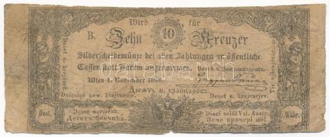 1860. 10Kr K. K. Hauptmünzamt für Silberscheidemünze T:III-  Austrian Empire 1860. 10 Kreuzer K. K. Hauptmünzamt für Silberscheidemünze C:VG  Adamo G93