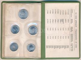 1980. 2f-10Ft 9xklf "Magyar Népköztársaság" forgalmi érméi márványzöld műbőrtokban T:1 Ada...