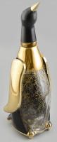 Pingvin alakú likőrös palack, rossz zenélőszerkezettel, erősen kopott, m: 32 cm