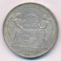 1939. 5P Ag "Horthy balra" T:2 patina, kis karc Adamo P8.2