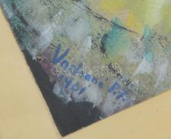 Vadon Józsefné Perényi Irén (1904-?): Jelenet. Vegyes technika, papír. Jelzett. Üvegezett, kissé sér...