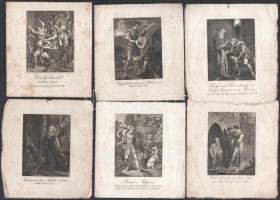 cca 1800 10 db klf. rézmetszet, többségében Schiller drámáihoz készült illusztrációk, klf.méretekben, részben kissé foltos.