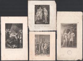 cca 1789-1860 30 db klf. rézmetszet, klf. méretekben, részben foltos. Érdekes, átnézésre érdemes any...