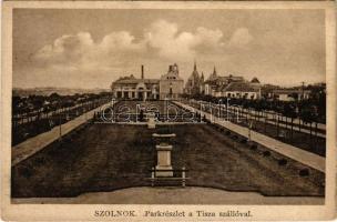 1929 Szolnok, park és Tisza szálló