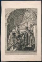 Paolo Veronese (1528-1588) után, William (Wilhelm) Unger (1837-1932) metszése: St. Geminianus és St. Severus. Rézkarc, papír. Jelzett a metszeten. 20x14 cm
