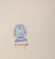 Herendi Apponyi mintás áttört porcelán kosár, kézzel festett, jelzett, d: 21 cm