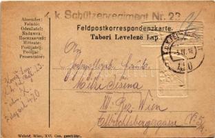 1918 Isonzo-Armee 1915-17 feliratú jelvény dombornyomott bronz képe tábori levelezőlapon / WWI Austr...