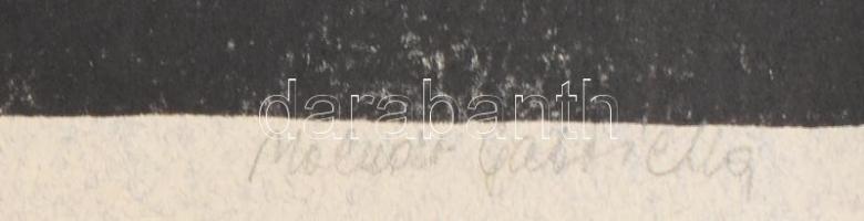 Molnár Gabriella (1940-) Kurázsi mama. Fametszet, papír. Jelzett, kartonra kasírozva, felcsavarva, 3...