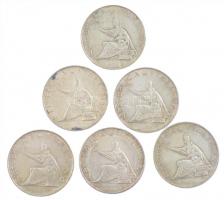 Olaszország 1961. 500L Ag "Olasz egység századfordulója" (6x) T:2,2- Italy 1961. 500 Lire ...