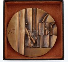 Asszonyi Tamás (1942-) 1985. "XXV. Miskolci Filmfesztivál 1985" kétoldalas, öntött bronz e...