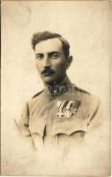1918 Emlékül a világháborúból / WWI Austro-Hungarian K.u.K. military, soldier. photo (EK)