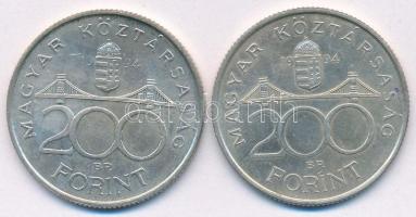 1994. 200Ft Ag "Deák" (2x) T:2 patina Adamo F13.1