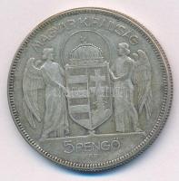 1930. 5P Ag "Horthy jobbra" T:2-,3 Adamo P8