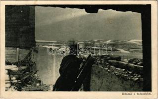 Kilátás a fedezékből / WWI Austro-Hungarian K.u.K. military, view from the cover (EB)