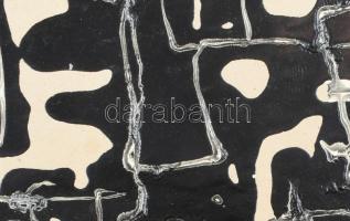 Rácz András (1926-2013): Átfolyások (cím nélkül). Hidegzománc, papír, jelzés nélkül, lap szélén apró...