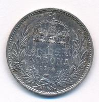 1914KB 1K Ag "Ferenc József" T:2 patina Adamo K5.1