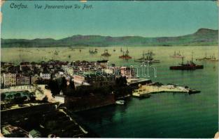 1913 Corfu, Corfou, Kerkyra; Vue Panoramique Du Port (fa)