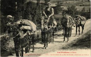 Le Courrier de la Seo-de-Urgel a Andorra la Viella. Les Pyrénées / Andorran folklore, mailman (EK)