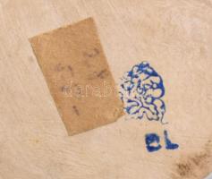 Utazó kislány, kerámia, jelzett, kopásnyomokkal, m: 15 cm