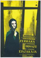 1962 Zelenák Crescencia (1922-2021): Ferrara hosszú éjszakája, villamosplakát, 24x17 cm