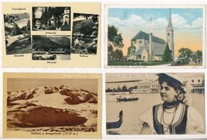 14 db RÉGI képeslap: 11 erdélyi Weinstock képeslap (Tusnádfürdő, Borsa és Gangaló) + 3 külföldi város / 14 pre-1945 postcards: 11 Transylvanian postcards (Baile Tusnad, Borsa, Gangalo) + 3 foreign postcards (Hochschneeberg, Venezia, Usa)