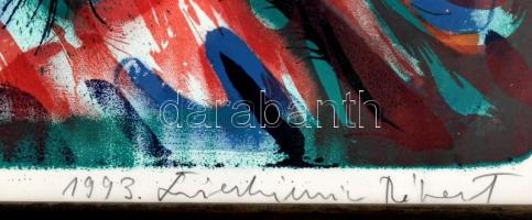 Swierkiewicz Róbert (1942-2019): A teremtés örömei XI., 1993. Litográfia, papír. Jelzett. Próbanyoma...