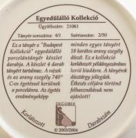 4 db Decobex jelszett dísztányér, tányérállvánnyal, Matty község Baranya megyei látványosságaival dí...