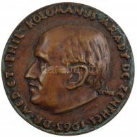 Csúcs Ferenc (1905-1999) 1963. Dr. Arady Fülöp Kolomanus angol nyelvű, egyoldalas bronz emlékplakett (95mm) T:2 patina, a hátoldalán ragasztó