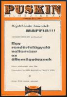 1972 Egy rendőrfelügyelő vallomása az államügyésznek, Puskin Filmszínház, kisplakát, kétoldalas, 19,5x13,5 cm