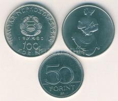 1980. 100Ft "Szovjet-magyar közös űrrepülés" T:BU + 1981. 100Ft "FAO" T:BU + 200...