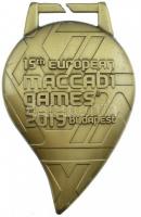 2019. 15th European Maccabi Games 2019 Budapest (15. Európai Maccabi Játékok) sport emlékérem, szalag nélkül (105x66mm) T:2 karc