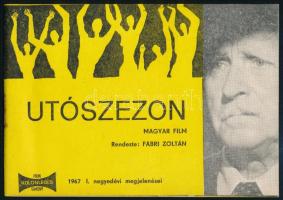 1967 Utószezon c. film (rendezte: Fábri Zoltán) képes ismertető füzete, 8000 pld.