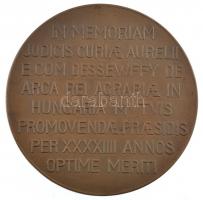 Ligeti Miklós (1871-1944) ~1928. "Dessewffy Aurél" kétoldalas Br emlékérem (60mm) T:1- kis...