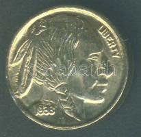 USA 1938. "Bivaly-indián" mini Au 0,333-as 0,8g T:2