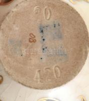 Zsolnay, antik csésze, jelzett, kézzel festett fajansz, mázrepedésekkel, d: 6-11 cm