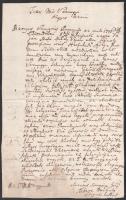 1777 Magyar nyelvű kézzel írt levél Tekintetes Vas megyéhez