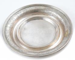 Ezüst (Ag) tálka, jelzett, antik fémjellel, d: 16 cm, nettó: 188g