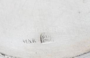 Ezüst (Ag) tálka, jelzett, antik fémjellel, d: 16 cm, nettó: 188g