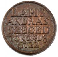 Lapis András (1942-) DN "Lapis András Szeged, Török u. 3. 6722" kétoldalas Br névjegyérem ...